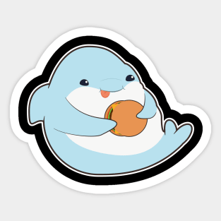 Dolphin with Burger Sticker